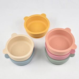 Vaisselle pour bébé résistante à la chaleur, à forte aspiration, anti-déversement, base large et peu profonde pour le sevrage des nourrissons - Product Image 5