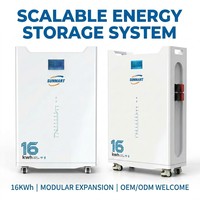 Batterie au lithium haute capacité 51.2V314AH 16KW Lifepo4 pour système solaire hybride 16KWH48V Batterie solaire