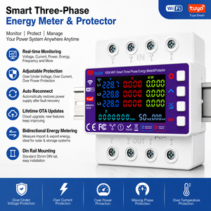 <span class=keywords><strong>Compteur</strong></span> d'énergie intelligent triphasé WiFi RMshebei 100A avec protection réglable, <span class=keywords><strong>compteur</strong></span> de surveillance de puissance sur rail DIN, application Tuya - Product Image 1