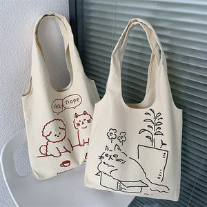 Bolsa de lona de algodón orgánico liso reciclado impresa personalizada bolsa de compras de algodón de lona reutilizable grande a granel con logotipo - Product Image 4