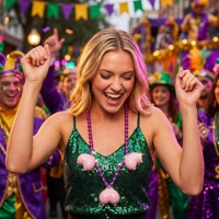 Collier personnalisé unique avec perles Alien Carnival pour les festivals, Noël, la remise des diplômes, le Nouvel An, Thanksgiving, la Saint-Valentin