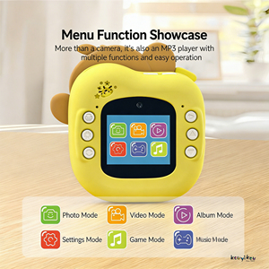 Fotocamera Istantanea per Bambini con Funzione di Pittura, Design <span class=keywords><strong>Scimmia</strong></span> Cartone Animato, Fotocamera Digitale Educativa per Bambini - Product Image 4