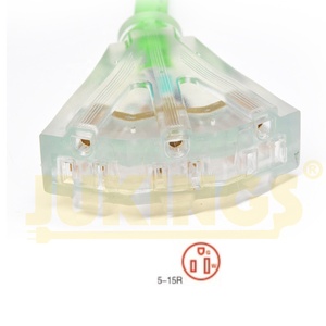 10/3 100ft Outdoor Power <strong>Cord</strong> 125V 15A Multi-socket Extension <strong>Cords</strong> 100% Copper 5-15P Plug Heavy Duty SJEOW Wire Type <strong>Lighted</strong> - Product Image 4