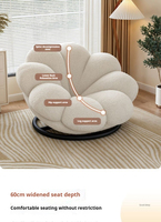 Fauteuil de salon moderne rond et pivotant, design pétale, convertible en lit, pour chambre, balcon, usage individuel et détente