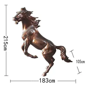 Benutzer definierte lebensgroße Harz laufende Pferdes tatue Glasfaser skulptur Kunst