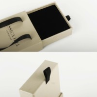 Boîte à bijoux en papier avec tiroir coulissant, logo personnalisé, écologique, doublure en éponge, laminage mat, ruban, emballage cadeau pour collier
