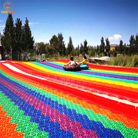 Toboggan Amusement Quatre Saisons Arc-en-Ciel Piste de Ski Sèche Grande Glissade en Plastique avec Lumières LED et Fumée