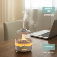 Nouvel humidificateur créatif en forme de goutte de pluie, compact, portable, silencieux, éclairage LED coloré, aromathérapie, fonction minuterie, pour la maison
