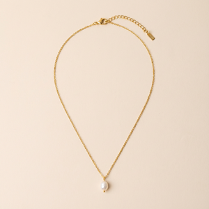 Индивидуальный комплект ювелирных изделий из натурального пресноводного жемчуга: колье из 18-каратного золота, браслет, колье-подвеска, серьги-кольца из нержавеющей стали с жемчугом - Product Image 3