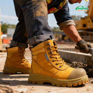 AEGISEC-Calzado DE SEGURIDAD DE nobuk repelente al agua de alta calidad, calzado de seguridad industrial con cordones y punta de acero - Product Image 1