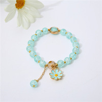 Nouveau Pop Fleur Cristal Petit Aaisy Bracelet Femme Cristal Perlé Mode Fille coeur Simple Et Doux Fleur Bracelet