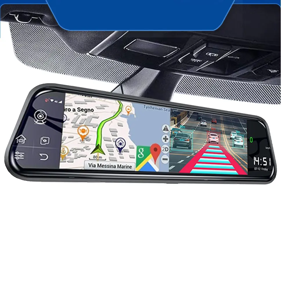 4G Cerdas Android ADAS 12 "Stream Belakang Cermin Dash Cam Kamera Mobil Kamera Perekam Dvr Dashcam GPS Navigasi 1080PWIFI