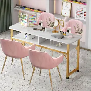 Modern Leisure Metal Marble Beauty Manicure Table And Chair Set