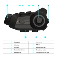 Mains libres, conduite plus sûre, casque de moto pour 6 motards avec caméra à objectif Sony 2K et batterie haute capacité