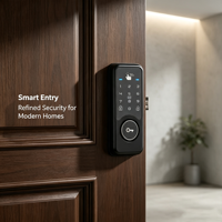 Kunci Pintu Pintar Sidik Jari Biometrik Kartu RFID Tanpa Kunci Sistem Kontrol Akses Keamanan Rumah Elektronik Remote Wi-Fi