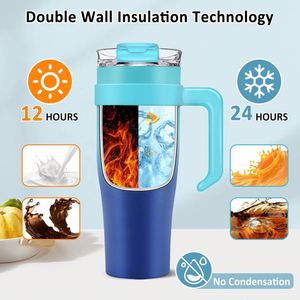 Hot Selling <b>Large</b> Capacity Portable Straw <b>Cup</b> 304 Stainless Steel Vacuum Flask Water Bottle Event Gift With Custom Logo - Product Image 5