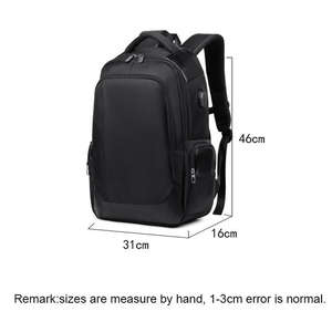 Sac à dos de grande capacité pour homme, pour la vie quotidienne, avec port USB, respirant, portable, sac d'ordinateur professionnel, sac à dos souple en polyester, pour ordinateur portable de voyage - Product Image 6