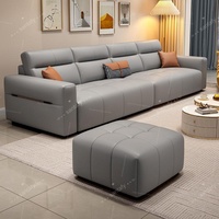 Nouveau modèle 2026 – Ensemble de canapés sectionnels modernes et minimalistes en cuir et éponge anti-griffures pour petit appartement, style crème de luxe pour salon