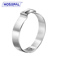 HosePal Collier de serrage à sertir en acier inoxydable à une oreille avec interverrouillage mécanique pour raccord de tuyau en vinyle ou polyéthylène