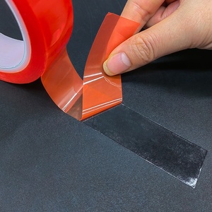 Cinta de fijación adhesiva PET transparente de doble cara, película de poliéster roja resistente a comer con revestimiento rojo - Product Image 5