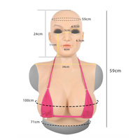 Masque féminin en silicone réaliste avec faux buste pour travestis, transgenres, drag queens, cosplayers, déguisements et costumes