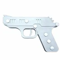 Gun 304 Stainless Steel Rubber Band Toy Gun It Can Be Fired Continuously Folded Outdoor Sports Parent-Child Game Interactive Toys