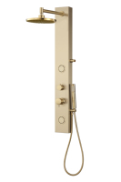 Style traditionnel intelligent salle de bain mitigeur robinet de douche finition or brossé acier inoxydable colonne pluie jet motif laiton