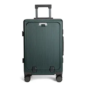 Carry-on Suitcase New PC Front Open Luggage 20" Carry On Suitcase Luggage Laptop Pocket Holder Trolley Travel Suitcase