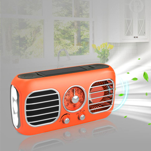 Radio d'urgence avec ventilateur solaire Dynamo AM/FM/WB/Torche/<span class=keywords><strong>Super</strong></span> capacité de batterie - Product Image 1