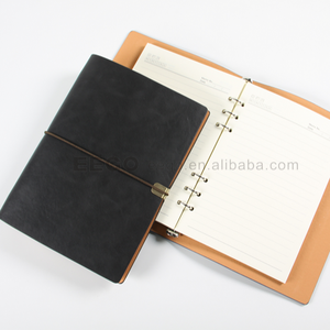 สมุดโน๊ตแบบห่วงสำหรับงานวิศวกรรมสมุดโน๊ตหนัง A5ปฏิทินแบบรีฟิลปกสีดำสมุดโน้ตหนังสไตล์วินเทจทรงหลวมสำหรับเด็กผู้ชาย - Product Image 2