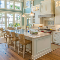 Nouvelle conception de luxe, armoires de cuisine en bois massif en chêne laqué MDF avec îlot, armoire de cuisine blanche