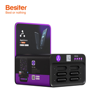 Station de recharge portable pour téléphone portable avec 6 emplacements, batterie Li-polymère 5000 mAh, 75 W, pour restaurant, avec lecture de code QR, charge rapide