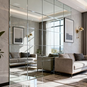 Wholesales Customized <b>Silver</b> <b>Mirror</b> Tiles Home Decoration Waterproof Durable Modern <b>Mirror</b> Tiles for Hotel bar Indoor Home Decor - Product Image 2