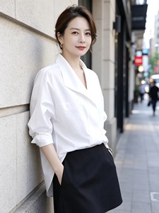 Camisa Blanca de Manga Larga <span class=keywords><strong>para</strong></span> Mujer, Talla Grande, Estilo Elegante, Primavera 2026, Novedad, Blusa Holgada que Estiliza <span class=keywords><strong>para</strong></span> Chicas Curvilíneas - Product Image 5