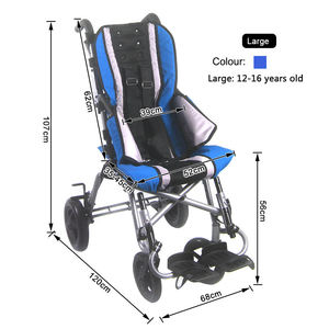 Sedia a rotelle elettrica pediatrica <span class=keywords><strong>portatile</strong></span> pieghevole con imbracatura di sicurezza a cinque punti pedane regolabili in altezza per bambini disabili - Product Image 5
