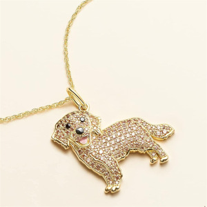 Pedido Mínimo 2 Piezas - Collar con Colgante de Perro <span class=keywords><strong>Golden</strong></span> <span class=keywords><strong>Retriever</strong></span>, Joyería Fina de Aleación de Zinc Ecológica, Diseño de Cachorro de Dibujos Animados, Venta al Por Mayor - Product Image 5