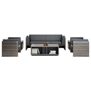 व्यापार बातचीत कार्यालय सोफे कॉफी टेबल संयोजन आधुनिक बैठक चमड़े कला अवकाश सोफे बैठक मेहमानों स्वागत सोफा - Product Image 5