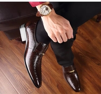 Chaussures en cuir d'alligator pour hommes, grande taille, basses, décontractées, embossées