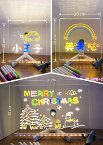 Nhà Máy Bán buôn 3D tùy chỉnh ánh sáng ban đêm ánh sáng Acrylic bảng tin thắp sáng bảng ghi chú xóa được DIY sơn rewritable <span class=keywords><strong>LED</strong></span> <span class=keywords><strong>Board</strong></span> - Product Image 6