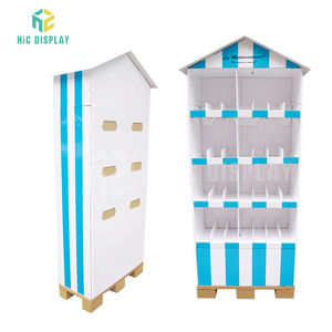 Siêu Thị Chuỗi Cửa Hàng Hiển Thị Đồ Uống Thực Phẩm Snack Pet Mèo Thực Phẩm Xếp Chồng Giấy Các Tông Sóng Sàn <span class=keywords><strong>Pallet</strong></span> Hiển Thị - Product Image 5