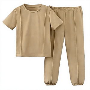 Ensemble de vêtements pour garçons kaki, t-shirt décontracté, pantalon de jogging, tenue à manches courtes, vêtements pour enfants pour l'automne et l'hiver - Product Image 4