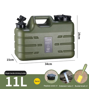 Seau à eau en plastique de 11 L, grande capacité, <span class=keywords><strong>bidon</strong></span> portable avec <span class=keywords><strong>robinet</strong></span> détachable, sans fuite, pour les voyages en plein air et la conduite - Product Image 6