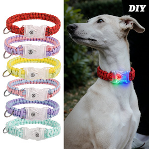 DIY Woven <b>Light</b> Up Collar Kit For <b>Dogs</b> And Cats Colored Grid Reflective Night Glow Pet Collars - Product Image 1