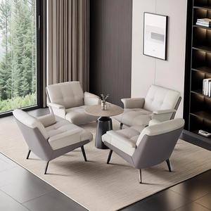 Conjunto de Sofás para Salón de Hotel, Sillones Modernos de Cuero, Mesa de Centro, Combinación de Muebles Duraderos para Recepción de Oficina - Product Image 1