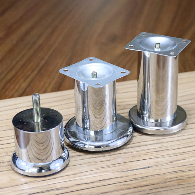 Wejoy Furniture Hardware Accessories Adjustable Height Foot Chromed Round Tube Leg Sofa Iron Metal Tube Legs