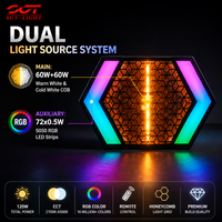 Projecteur de scène rétro 200W COB Blanc chaud RGB 72 LED DMX512 CH12 32 bits à gradation linéaire Effet matrice nid d'abeille pour mariage
