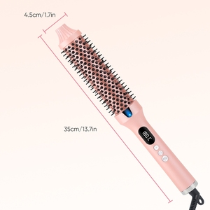 Brosse chauffante rotative en céramique pour cheveux, <span class=keywords><strong>fer</strong></span> à <span class=keywords><strong>boucler</strong></span>, outils de coiffure, brosse thermique infrarouge rotative pour grandes boucles - Product Image 6