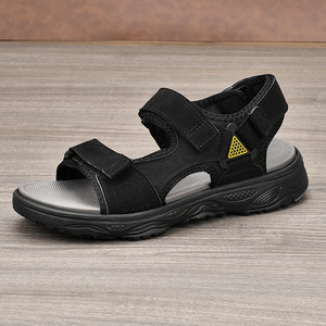 Sandalias Planas de Verano para Hombre, Diseño Sólido, Punta Abierta, Parte Superior de PU, Suela de EVA, Transpirables, Casuales, para Uso en Exteriores - Product Image 3