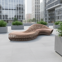 Chaise longue de salon d'extérieur en aluminium moderne, étanche, en forme de S, pour jardin, patio, hôtel, de fabrication professionnelle