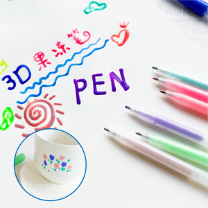 Creative Custom Kids Graffiti Glass Ceramic Plastic Nail <b>Painting</b> Writing Gel <b>Pen</b> 3D Stereoscopic Jelly <b>Pen</b> Set - Product Image 6